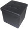 HomeHarmony Folding Storage Ottoman Seat, Stool, Toy Storage Box Faux Leather (Black Medium)