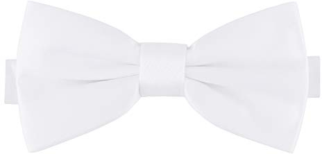 Ladeheid Herren Schmale Fliege M (12cm x 6cm), Weiß, 12cm x 6cm