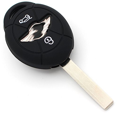Schlüssel Hülle MIC für 2 Tasten Auto Schlüssel Silikon Cover von Finest-Folia (Schwarz)