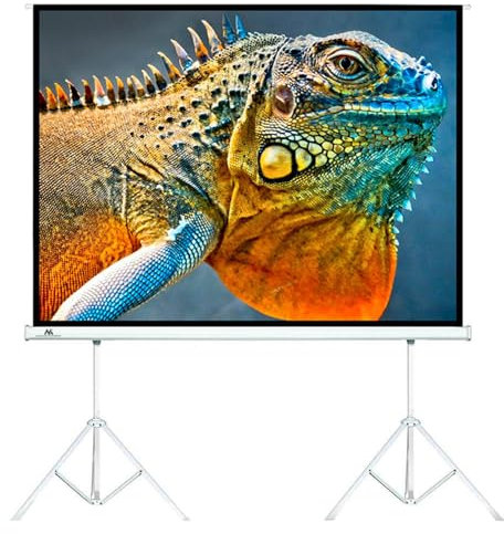 Maclean MC-712 Beamer Leinwand auf Zwei Stativbeinen, Projektionsfläche 150, 4:3, 300x225cm, Projektionsleinwand