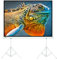 Maclean MC-712 Beamer Leinwand auf Zwei Stativbeinen, Projektionsfläche 150, 4:3, 300x225cm, Projektionsleinwand