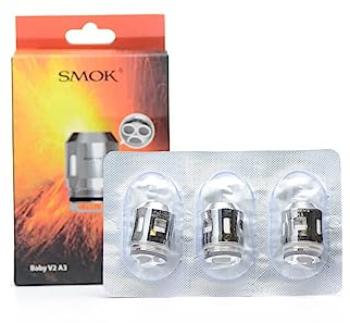Smok TFV8 Baby V2 A3 0.15ohm Bobinas de plata (paquete de 3) Sin nicotina ni tabaco