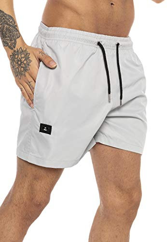 Redbridge Hochwertige Badehose Schnelltrocknend Badeshorts mit verstellbarem Bund Grau XL