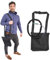 Supporto per sacca di drenaggio delle urine con copertura per tubo catetere e cinghia regolabile, colore nero