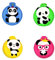 DiaryTown 4 Stück Runde Reise Haarbürste mit Spiegel, Haarbürste Klappbar Niedliche Cartoon Panda Klappbürste, Mini Klapp Haarbürste mit Spiegel für Frauen, Mädchen, Kinder