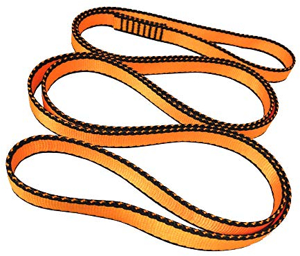 FOSER 18mm Nylon-Schlingenläufer, hochfestes Nylon Seil, zum Yoga-Hängematte, Wandern, Erstellen von Ankersystemen, Downhill (Orange(1pcs), 60cm/24in)