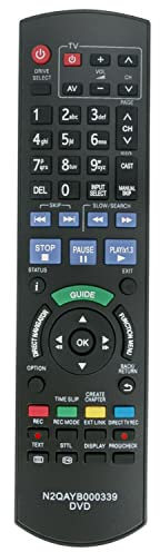 New N2QAYB000339 Replace Remote Control - N2QAYB000339 DVD Remote Control Replacement fit for Panasonic DVD Freesat Recorder DMR-XS350 DMR-XS350EBK DMRXS350 DMRXS350EBK DMR-XS380 Remote Controller