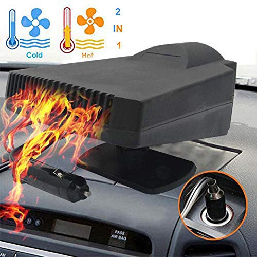 Riloer Calentador de coche de 12 V 200 W 2 en 1, ventilador de desempañador de calefacción y refrigeración rápida portátil de alta potencia, desempañador de parabrisas, desempañador