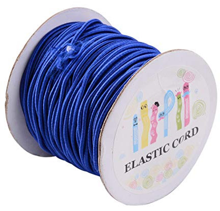 Cheriswely, cordino elastico da 2 mm, per lavori di cucito, resistente, elasticizzato, lunghezza 32,8 m, colore: blu medio