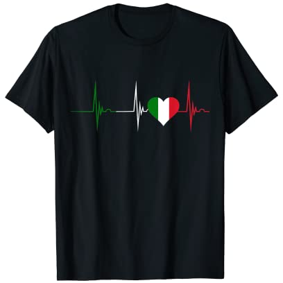 Italien Herz Italiener Herzschlag EKG Puls Italiano Italia T-Shirt
