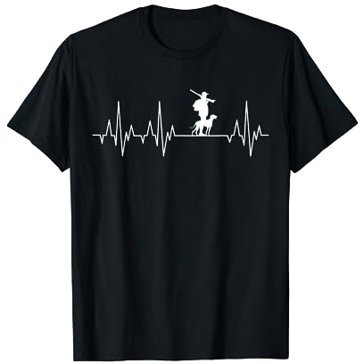Jäger mit Hund Herzschlag Jagdhund EKG Jagen T-Shirt