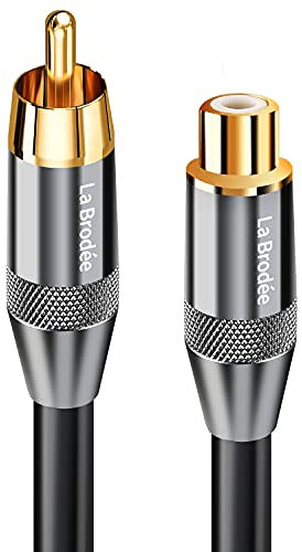 La Brodée Subwoofer Cable - Cinch RCA Digital Coaxial Cable - Gold-Plated Connectors - Audio Cables - Subwoofer AV Receiver Amplifier Home Cinema (M TO F 3M)