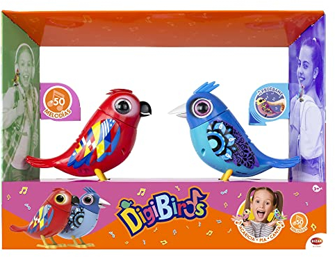 Bizak- Digibirds Pájaro Giocattolo, Colore Rosso e Blu, 8.5 Centimeters, 62008611