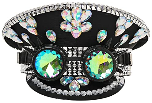 COSDREAMER Herren Military Cap Punk Halloween Dress Up Party Blue Hat Classic Army Military Cap