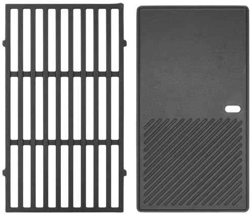 7637 Spirit Griddle Insert for Weber Spirit 2 Grill Part GS4 Spirit II/I 200 SER E210 E220 S210,Webber Spirit 200/300(2025) Replacement for Weber Grill Accessories Spirit Grate&Griddle Plate Cast Iron