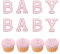 Blumomon 24Pcs Babyshower Cupcake Toppers with Pearl Diamond DIY Pink Baby Girl Cupcake Picks Decorations for Baby Shower Boy Birthday Theme Party Supplies