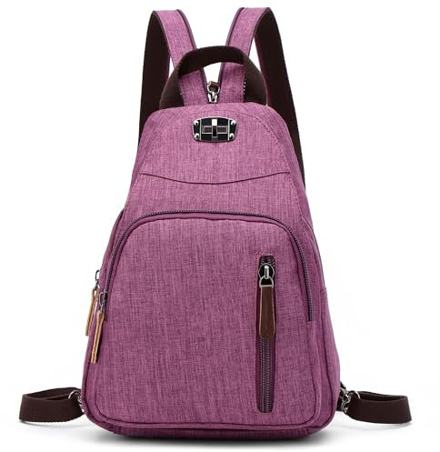 DORRISO Damen Rucksäcke Mode Tagesrucksäcke Kleiner Schulranzen Leicht Schultertaschen Handtasche Reise Schulter Tasche Tourismus Beiläufig Outdoor Frauen Rucksack Violett