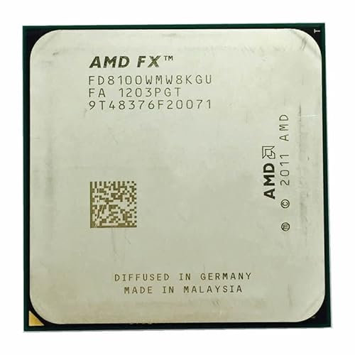 Hegem AMD FX-Series FX 8100 2.8 GHz Procesador de CPU de Ocho núcleos FD8100WMW8KGU Socket AM3+ SIN Ventilador
