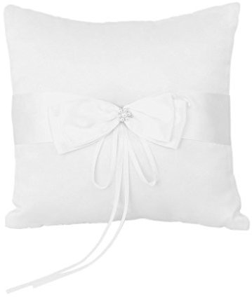 Wresetly Ringkissen, für Hochzeit, 10 cm x 10 cm, elfenbeinfarben