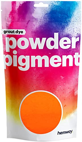 Hemway Grout Powder Pigment UV Fluorescent Orange 50g, Coloured Dye | for Grout, Cement, Concrete, Mortar, Plaster, High Colour Saturation