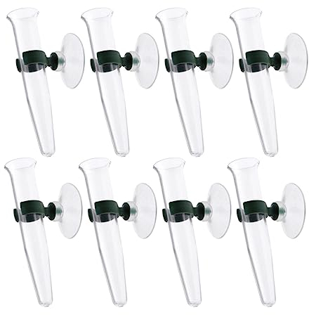 VICASKY Provetta Mini vaso per fiori con ventosa, 8 pezzi, tubi di cultura tazza di orchidea/in stand negozio con talee floreali Milkweed vasi di vetro trasparenti per specchio vaso tomba