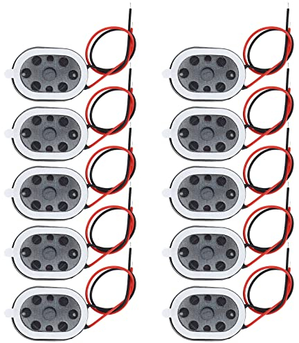 EMSea 10Pcs 8 Ohm 1W Magnetic Speakers Replacement Mini Metal Speakers Mini DIY Magnetic Speaker Replacement Loudspeaker 20x14mm/ 0.78x0.55inch