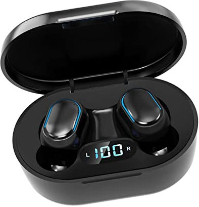 BT Gaming Earbud, Noise-Cancelling-Kopfhörer mit Ladekoffer, Kabelloser Kopfhörer mit Geringer Latenz und Power-LED-Anzeige, Sportkopfhörer für Online-Meetings