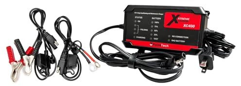PulseTech XC400 Xtreme Charge 4 AMP Smart Battery Charger Maintainer, Trickle Charger | Test, Charge, Condition and Maintain All Types of 12V Lead-Acid Batteries