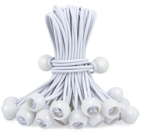 VMUTGA 30 Piezas Tensores Elasticos con Bola, 15cm Tensores Elasticos para Lona de Piscina, Acampar y Atar Banderas