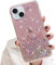 LCHULLE for iPhone 15 Case Girls Women Glitter Bling Clear Cover Cute Crystal Slim Fit Bumper Silicone Phone Case for iPhone 15 6.1inch 2023,Pink