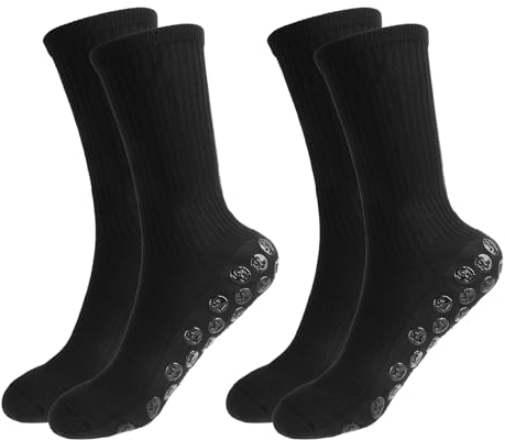 OFFCUP Fußball Socken, 2 Paare Grip Socken, Anti Rutsch Socken, Outdoor-Sport-Laufsocken atmungsaktiv Fußballsocken absorbiert Schweiß für Fussball Basketball Laufen Radfahren Marathon Wandern