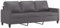 vidaXL Sofa 3-Sitzer, Loungesofa Couch mit Armlehnen Rückenkissen, Wohnzimmersofa Designsofa Metallgestell, Sitzmöbel Dreisitzer, Modern, Grau Kunstleder