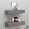 FENLAX Schubladenregal 2 Pcs 60x23,5x10 cm MDF, Metall Grau Wandschrank Wandboard Mit Schublade Mit Schublade Wandregal Mit Schubladen Hängeschublade Wohnwand Modern Hängeschrank