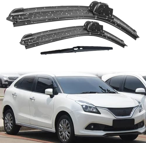 MHART Scheibenwischer Set Front Hinten für Suzuki Baleno WB 2015-2021, Heckscheiben Wischer Gummi Reinigungsfenster Ersatzteile 21 18 12