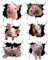 Wisafory 6 Stück 3D Schweinchen Autoaufkleber Realistische Riss Schwein Aufkleber Wasserdicht Vinyl Tier Wandaufkleber Lustige Car Dekoration Sticker Fensteraufkleber für Auto 20x18cm