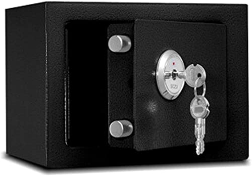 Safe Box Feuerfest Wasserdicht Safe Geldsafe Boxmoney Safe Box Schlüsselsafe Box für ältere Menschen, Kinder, Studenten, in der Wand, All-Ste, Schwarz 310 x 200 x 200 mm