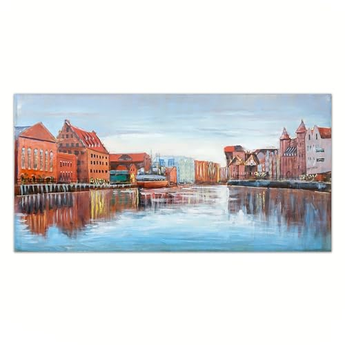 SEART Wandkunst Metal 3D Recycling Polen Danzig Hafen Stadt Gross 140x70 cm