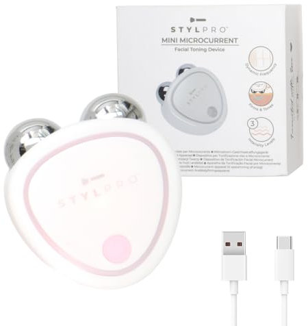 STYLPRO Mini Microcurrent Facial Toning Device – Firming & Lifting, Non-Invasive, Long Lasting, Time Saving, Home Facial, Microcurrent Technology, 3 Intensity Settings, Rechargeable, Portable