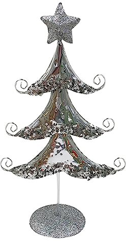 Cabilock 1pezzi Albero di Natale Artificiale in Ferro Battuto Mini Albero di Natale per Feste Decorazione da Tavolo Natalizia