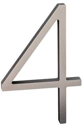 nanlyiau 5in Numéros de maison Numero maison numero maisonchiffres de boite aux lettres numero adhesif Production acrylique (Argent 4)