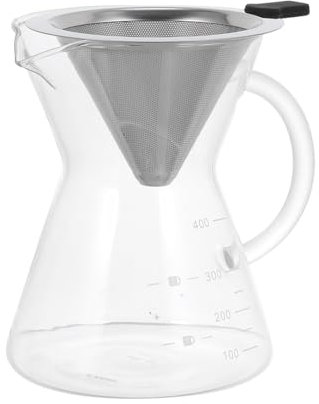 Garneck Kaffeemaschine Aus Edelstahl Mit Karaffe Manueller Filterkaffeemaschine Mit V-ausguss