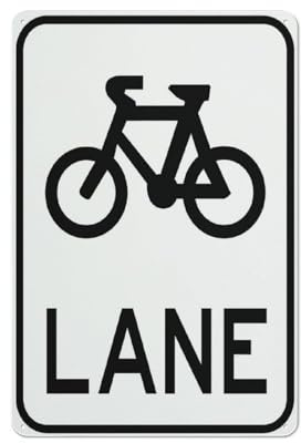 Panneau de sécurité « Bike Lane » - 30,5 x 20,3 cm - Pour maison, entreprise, allée