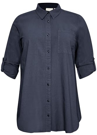KAFFE Curve Damen Kaffe Curve Plus-Size Women's Shirt Tunic Regular Fit Below Hip Long Sleeves Tunic