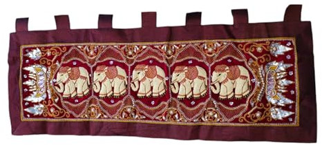 Longway-Buddha Wandbehang Thailändischer Wandteppich Elefanten