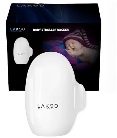 LAKOO Babywippe – Tragbare Kinderwagen Wippe für den Außenbereich – Babyzubehör – Einstellbare Einstellungen und leiser Motor für Neugeborene und Babys – Kinderwagen Wippe