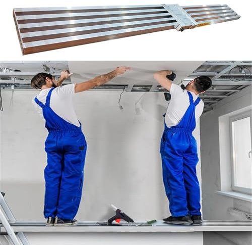 EXCLURA Gerüst Gerüstplattform mit Hoher Tragfähigkeit, Ausrüstung für Ausziehbare Gerüstbohlen zum Bauen, Tragbare Gerüstbank mit Einstellbarer Länge(L-88.5cm(34 7/8))