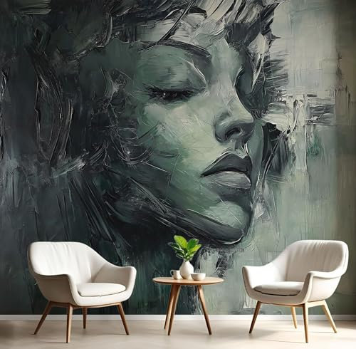 Fototapete 3D Effekt Tapete Retro Portrait Tapeten, PorträT Einer Frau Seidetapete Wandbilder Schlafzimmer Wanddeko Wohnzimmer 250×175 CM (W×H) Wallpaper Wand Deko