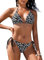 UMIPUBO Bikini Damen Set Sexy Zweiteiler Bademode Triangel Neckholder Verstellbare Bikinioberteil Niedrige Taille Tanga Bikinihose Badebekleidung(Schwarz,M)