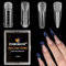 TOROKOM Dual Nail Forms Kit for Poly Extension Gel, 4 Shapes Structure Poly Nail Gel Stiletto Square Nail Molds for Builder Gel Poly Nail Gel Nail Art Design Salon&DIY, 96 PCS