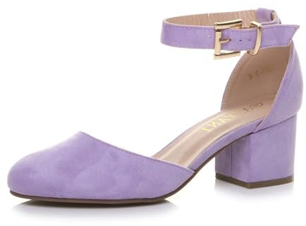 AJVANI Low MID Block Heel Ankle Strap Court Shoes Sandals Size 5 38